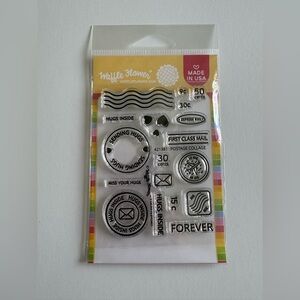 Waffle Flower Clear Stamp Set - Postage Collage NIP